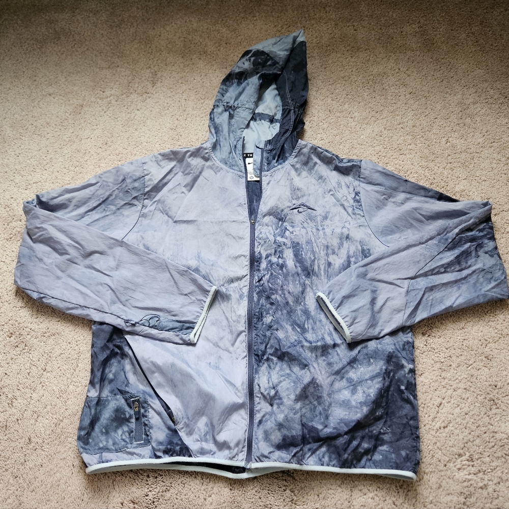 Nike Gray/Charcoal Tie-Dye Hooded Windbreaker Jacket